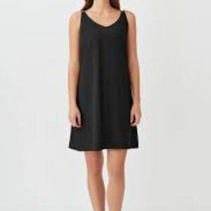 Cuyana Tencel Tie-Back Short Dress - Black - Large
